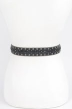 Rhinestone Metal Studded Multi Metal Belt | Mixtshop LLC