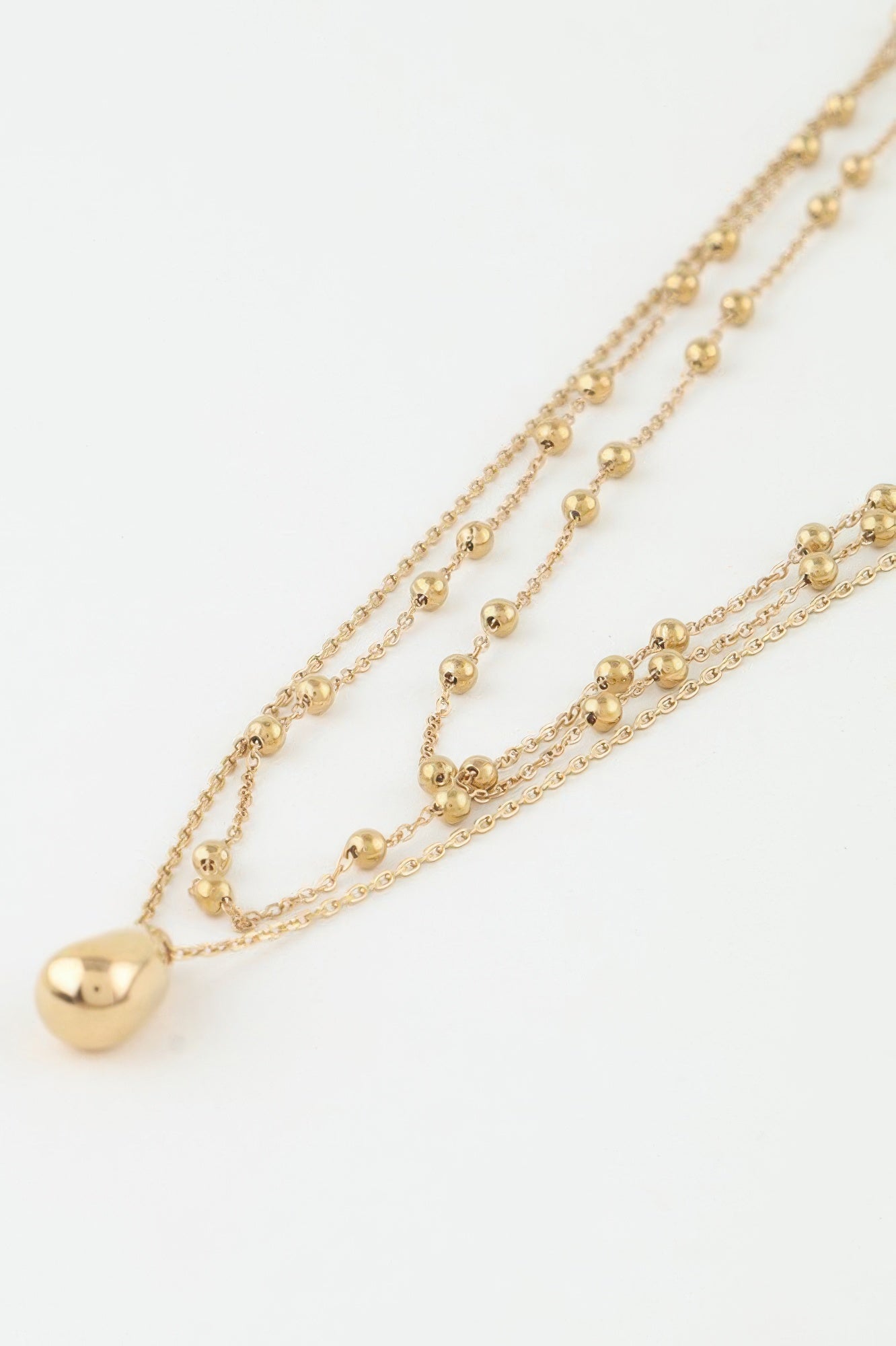 Triple Teardrop Chain Necklace Secondary image