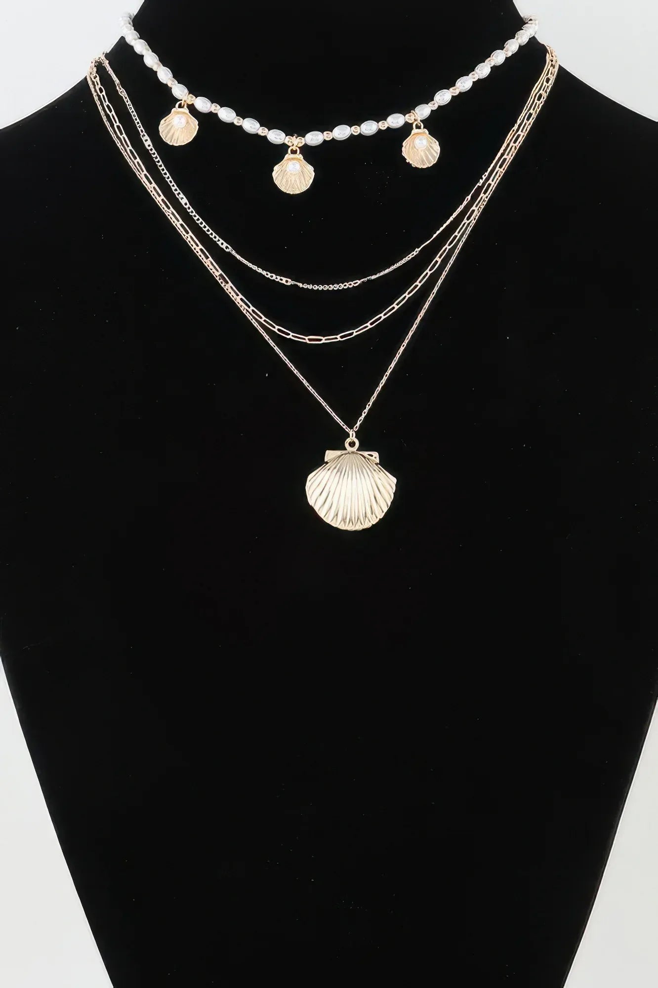 Multi Seashell Charm Drop Necklace | Mixtshop LLC Main image