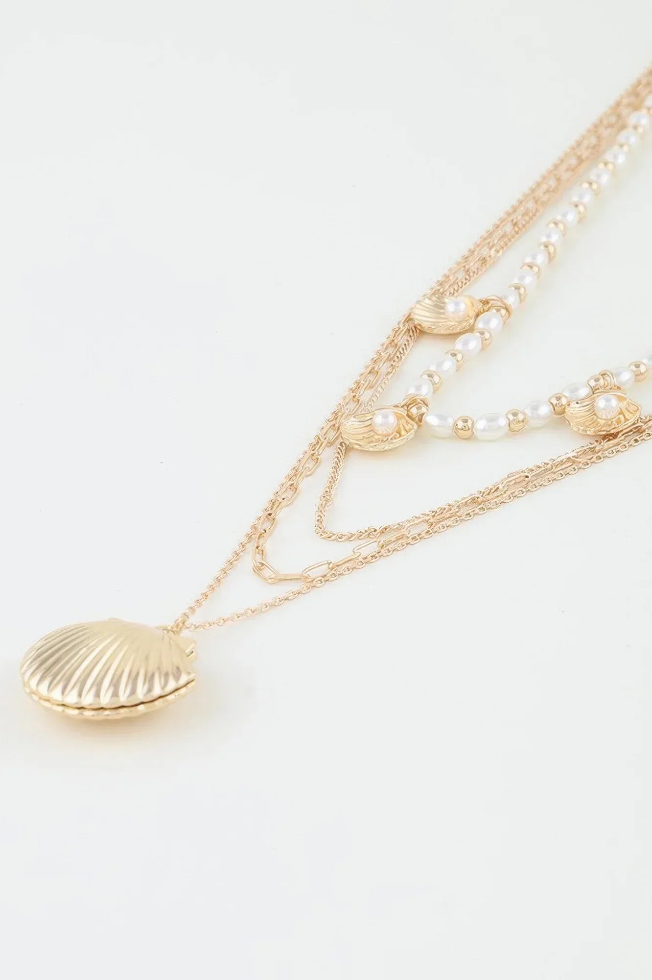 Multi Seashell Charm Drop Necklace | Mixtshop LLC