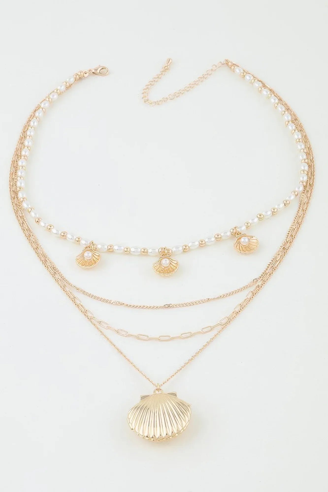 Multi Seashell Charm Drop Necklace | Mixtshop LLC