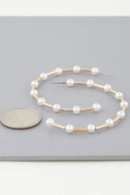 Twisted Pearl Open Hoop Earrings | Mixtshop LLC