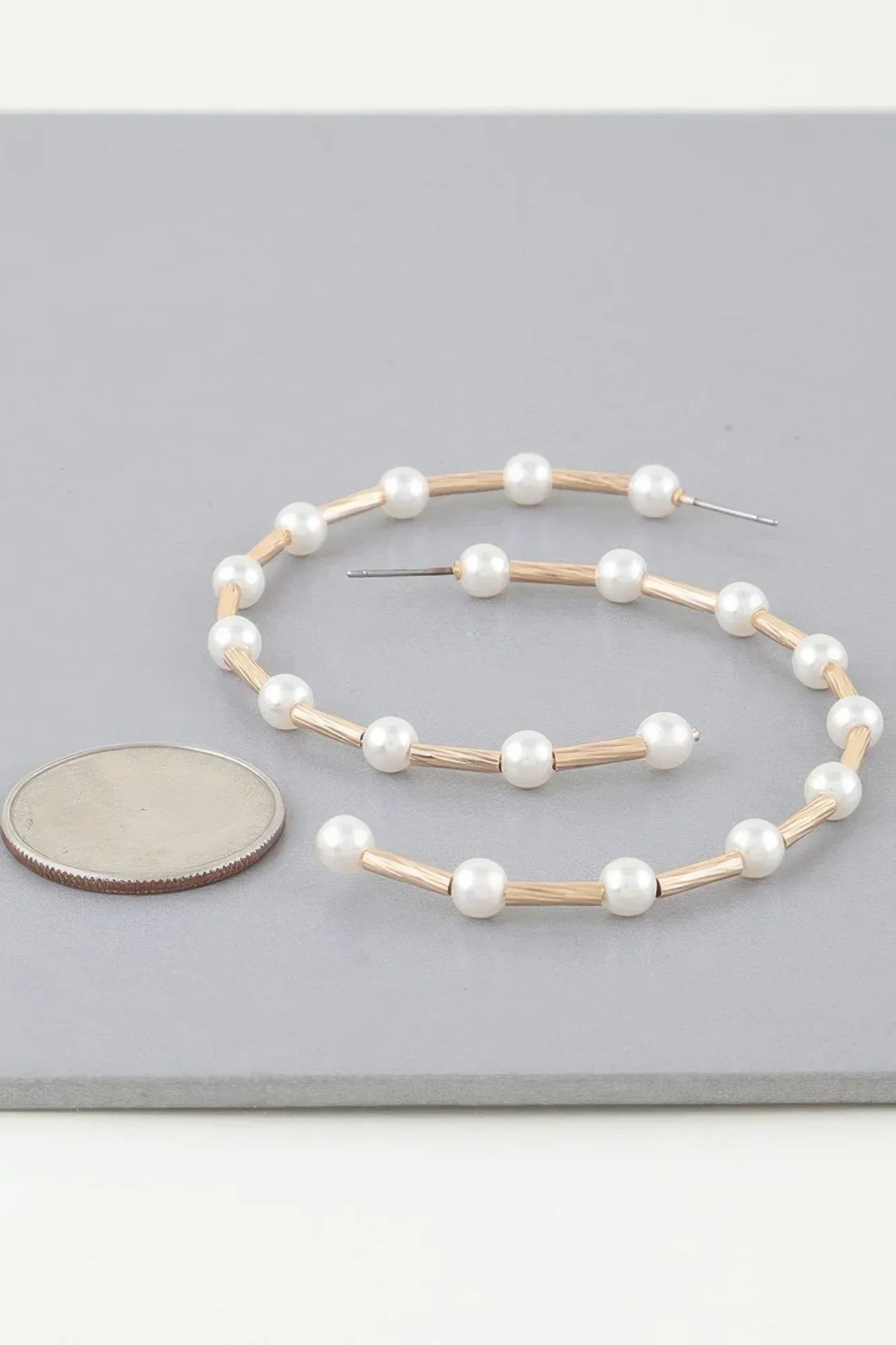 Twisted Pearl Open Hoop Earrings | Mixtshop LLC