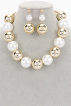 Faux Pearl And Ccb Ball Necklace | Mixtshop LLC