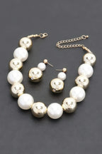 Faux Pearl And Ccb Ball Necklace | Mixtshop LLC