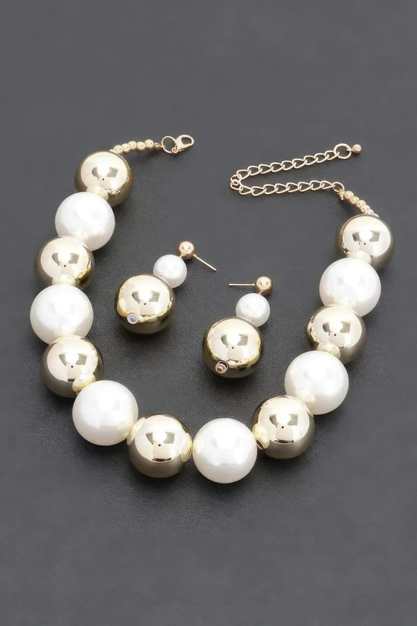 Faux Pearl And Ccb Ball Necklace | Mixtshop LLC