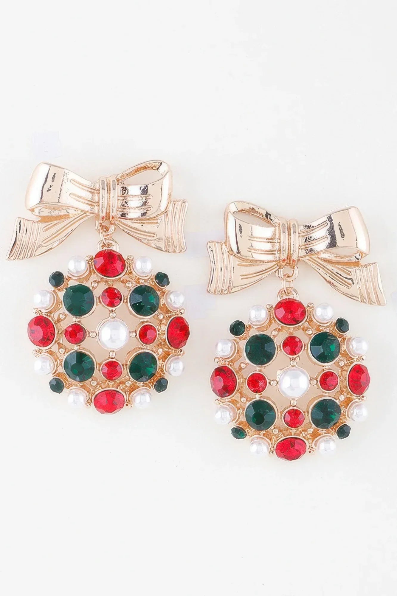Bejeweled Ribbon Ornament Earrings | Mixtshop LLC Main image