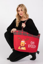 Oh Deer Letter Reindeer Christmas Tote Bag | Mixtshop LLC