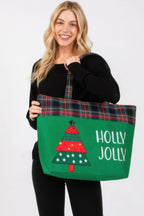 Holly Jolly Letter Christmastree Christmas Totebag | Mixtshop LLC