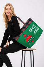 Holly Jolly Letter Christmastree Christmas Totebag | Mixtshop LLC