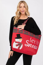 Let It Snow Letter Snowman Christmas Tote Bag | Mixtshop LLC