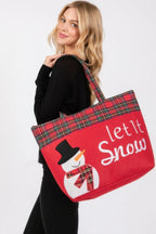 Let It Snow Letter Snowman Christmas Tote Bag | Mixtshop LLC
