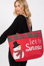 Let It Snow Letter Snowman Christmas Tote Bag | Mixtshop LLC