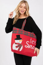 Let It Snow Letter Snowman Christmas Tote Bag | Mixtshop LLC