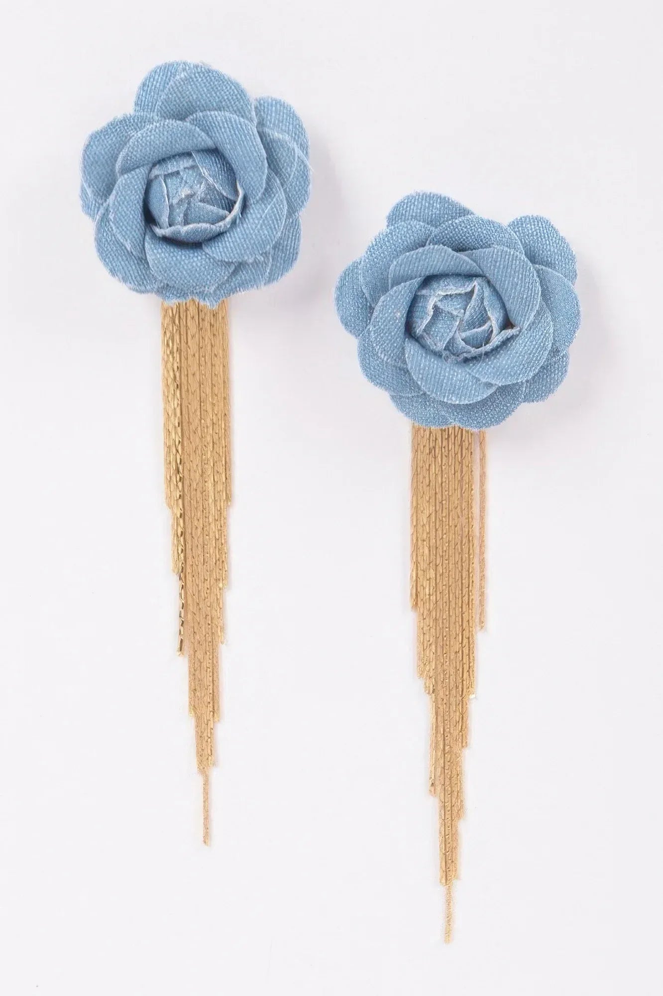 Denim Flower Metal Fringe Earring | Mixtshop LLC