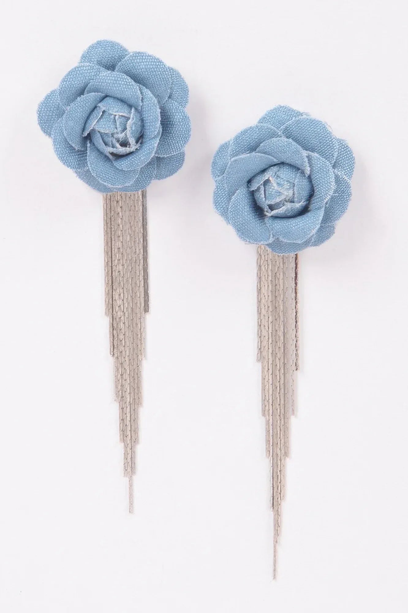 Denim Flower Metal Fringe Earring | Mixtshop LLC