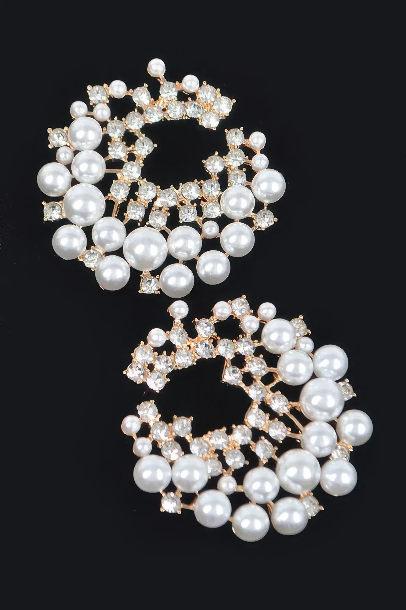 Rhinestone And Pearl Stud Earring | Mixtshop LLC