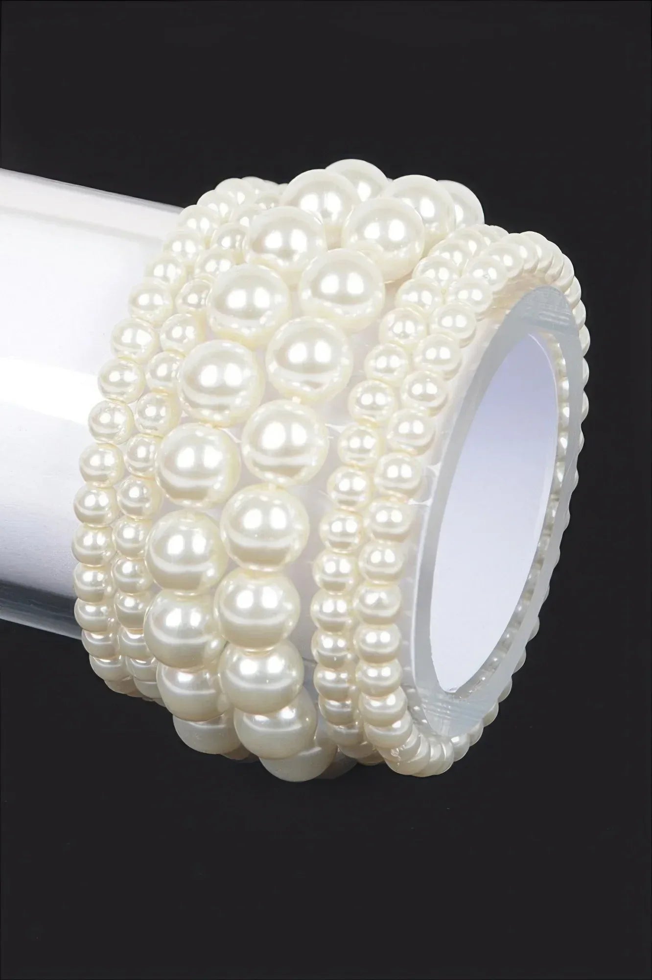 Multi Faux Pearl Stretch Bracelet | Mixtshop LLC Main image