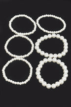 Multi Faux Pearl Stretch Bracelet | Mixtshop LLC