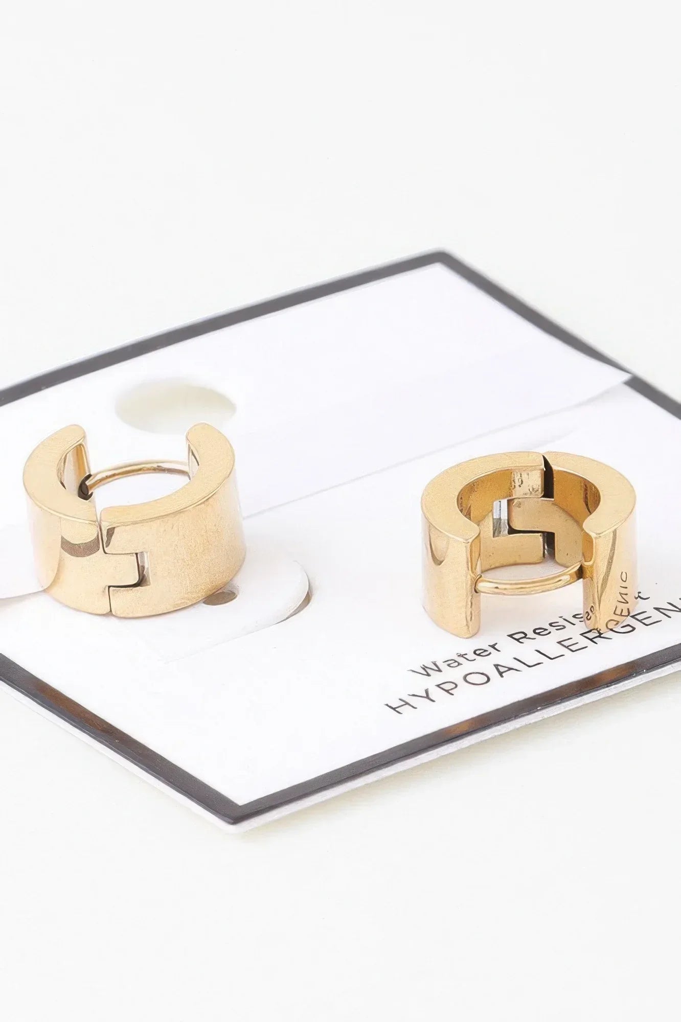 Crosshatched Wide Hoop Earrings Secondary image