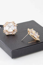 Double Cubic Rhinestone Stud Earrings | Mixtshop LLC