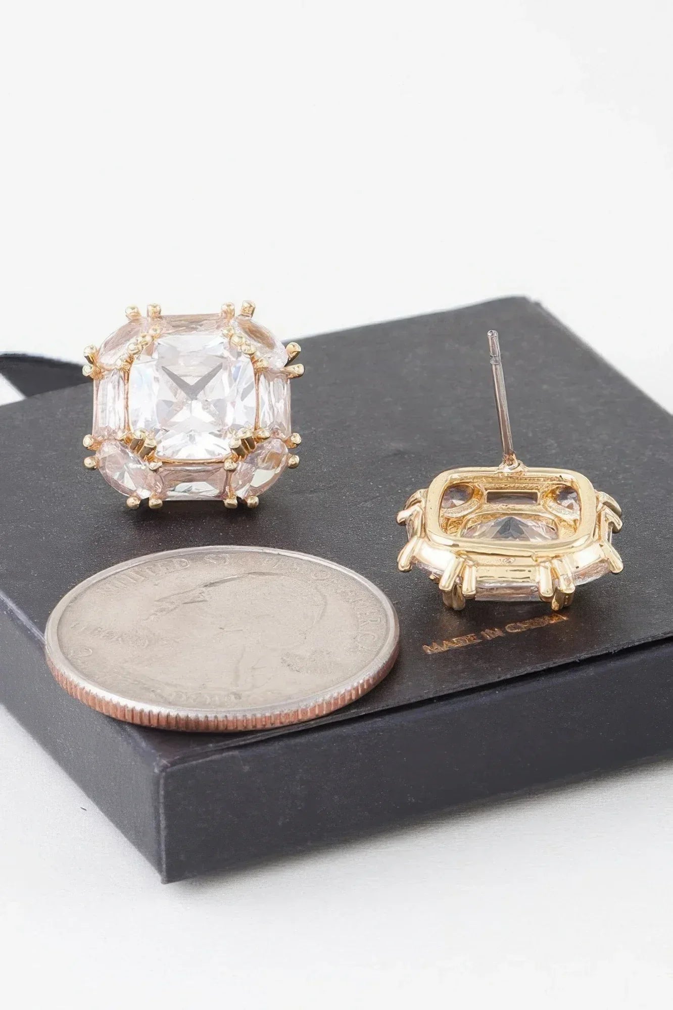 Double Cubic Rhinestone Stud Earrings | Mixtshop LLC