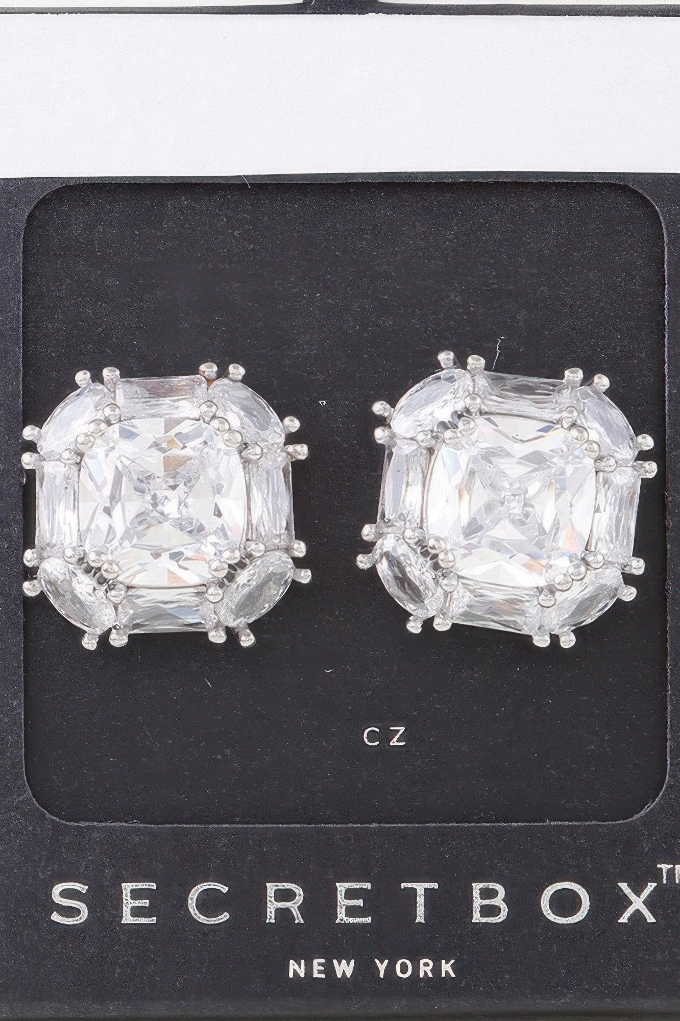Double Cubic Rhinestone Stud Earrings | Mixtshop LLC