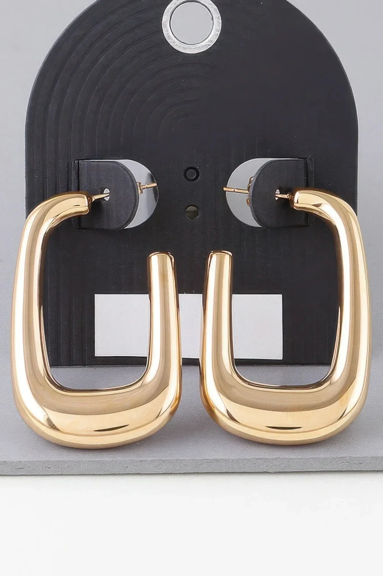Shiny Frame Hoop Earrings | Mixtshop LLC Main image