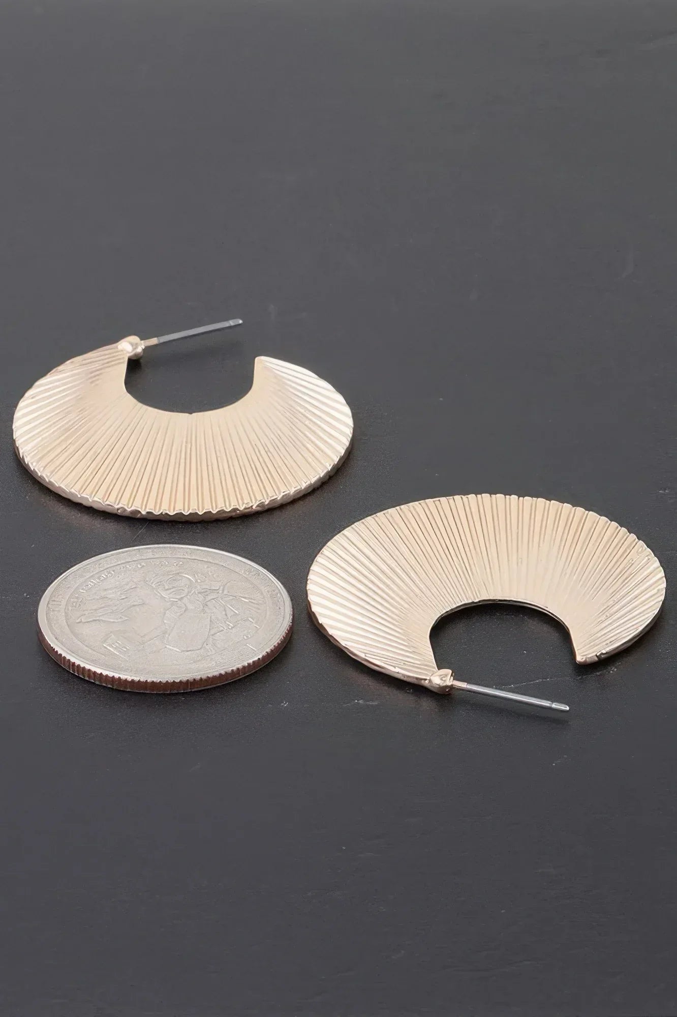 Flared Clam Shell Hoop Earrings Secondary image