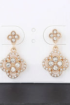 Quadra Rhinestone Clover Drop Earrings | Mixtshop LLC