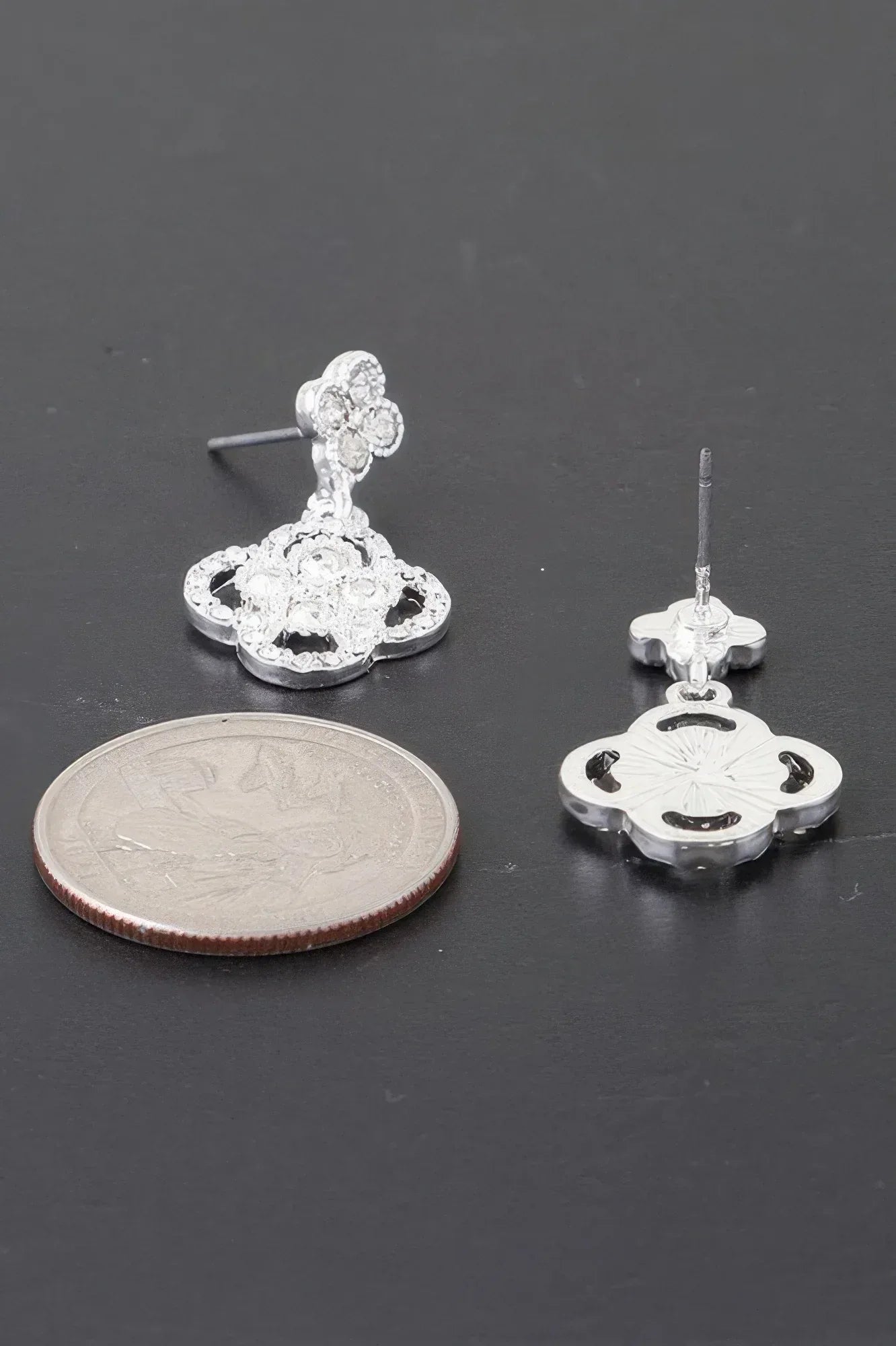 Quadra Rhinestone Clover Drop Earrings | Mixtshop LLC