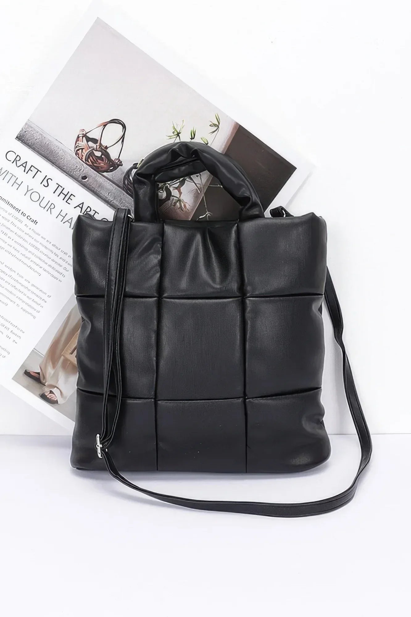 Quilted Faux Leather Padded Tote Bag | Mixtshop LLC