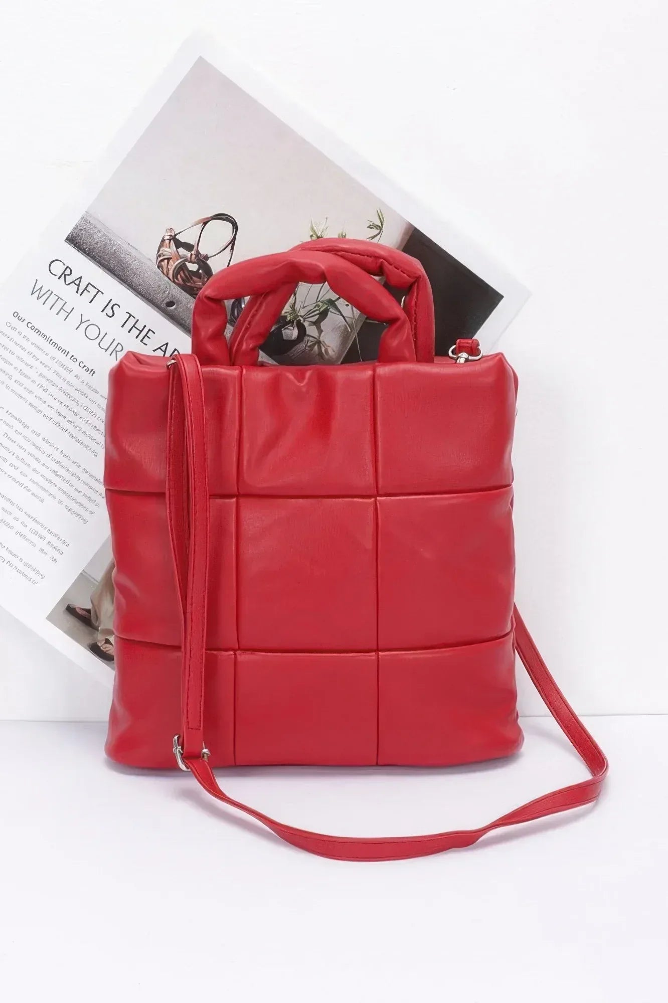 Quilted Faux Leather Padded Tote Bag | Mixtshop LLC