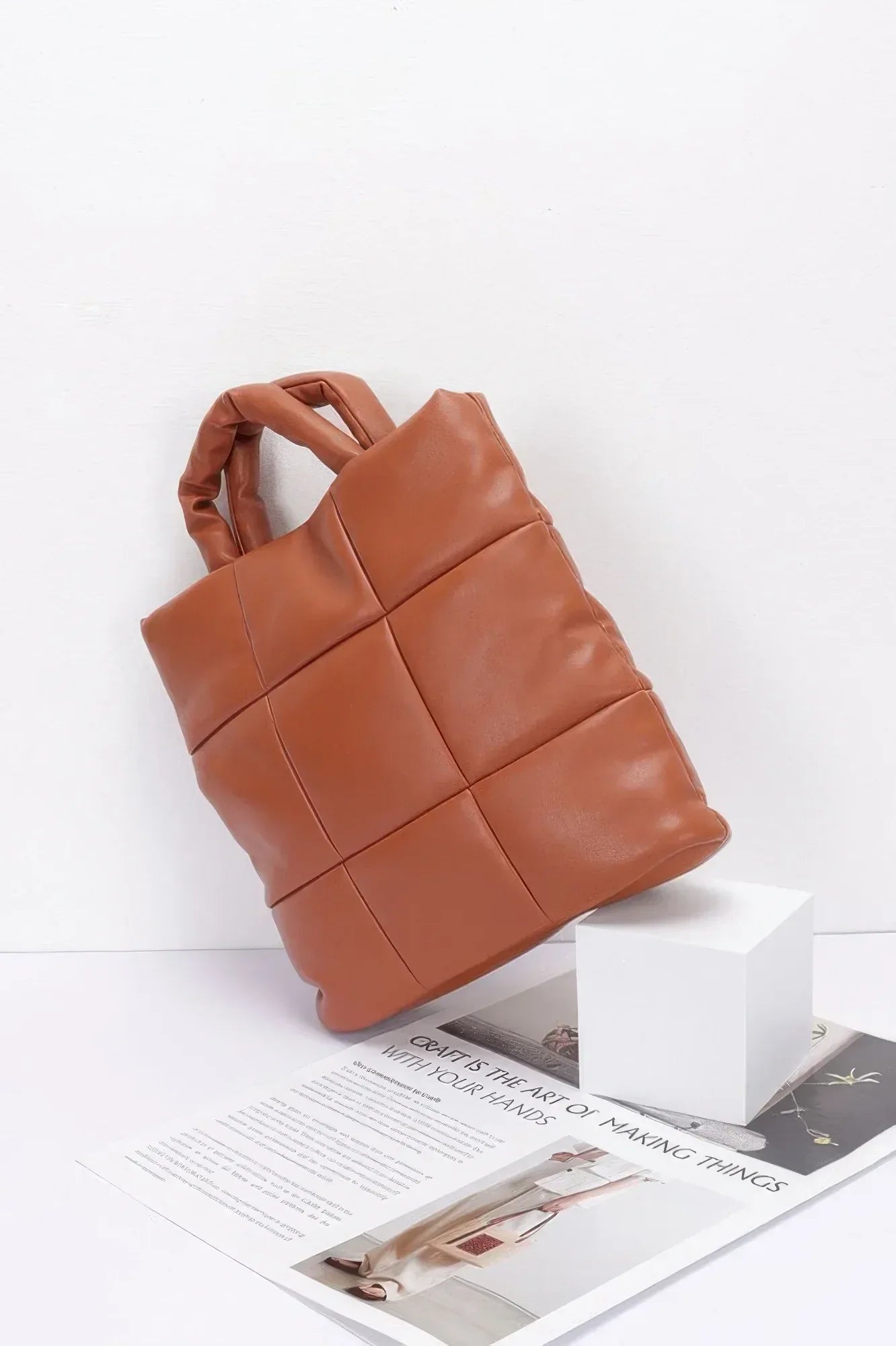 Quilted Faux Leather Padded Tote Bag | Mixtshop LLC