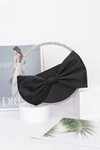 Satin Ribbon Round Rhinestone Metal Clutch | Mixtshop LLC