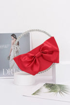 Satin Ribbon Round Rhinestone Metal Clutch | Mixtshop LLC