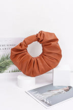 Faux Leather Pleated Handle Clutch | Mixtshop LLC