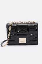 Embossed Enamel Flap Crossbody Clutch | Mixtshop LLC