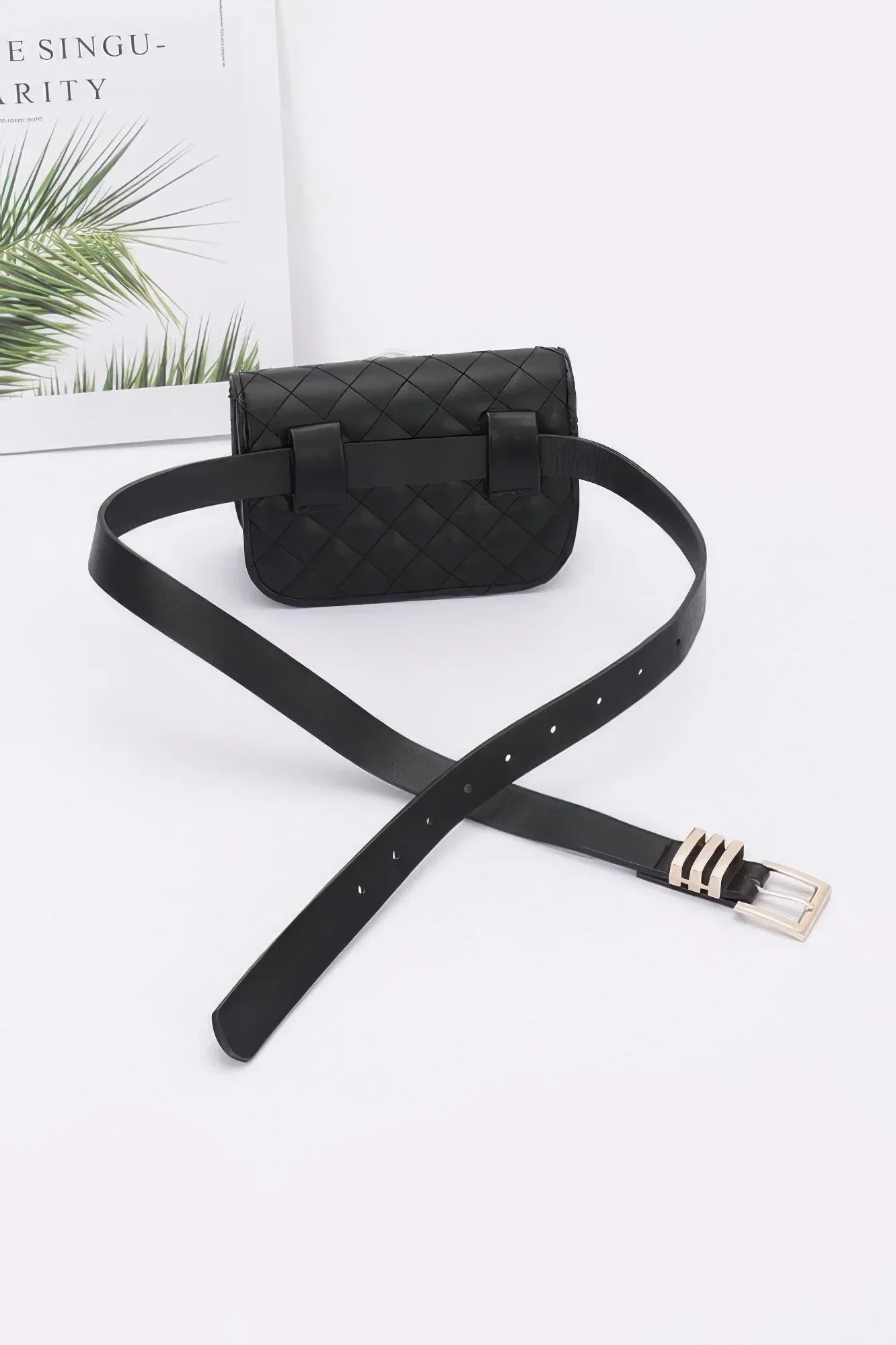 Faux Leather Quilted Flower Beltbag Shoulder Chain | Mixtshop LLC