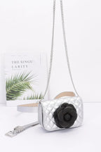 Faux Leather Quilted Flower Beltbag Shoulder Chain | Mixtshop LLC