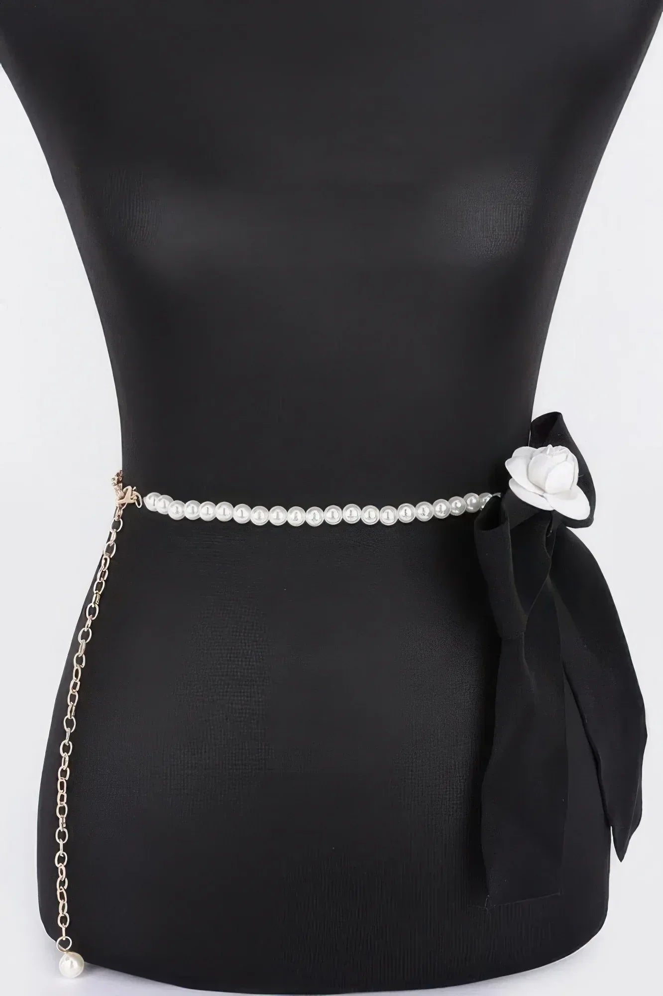 Flower Ribbon Faux Pearl Belt | Mixtshop LLC