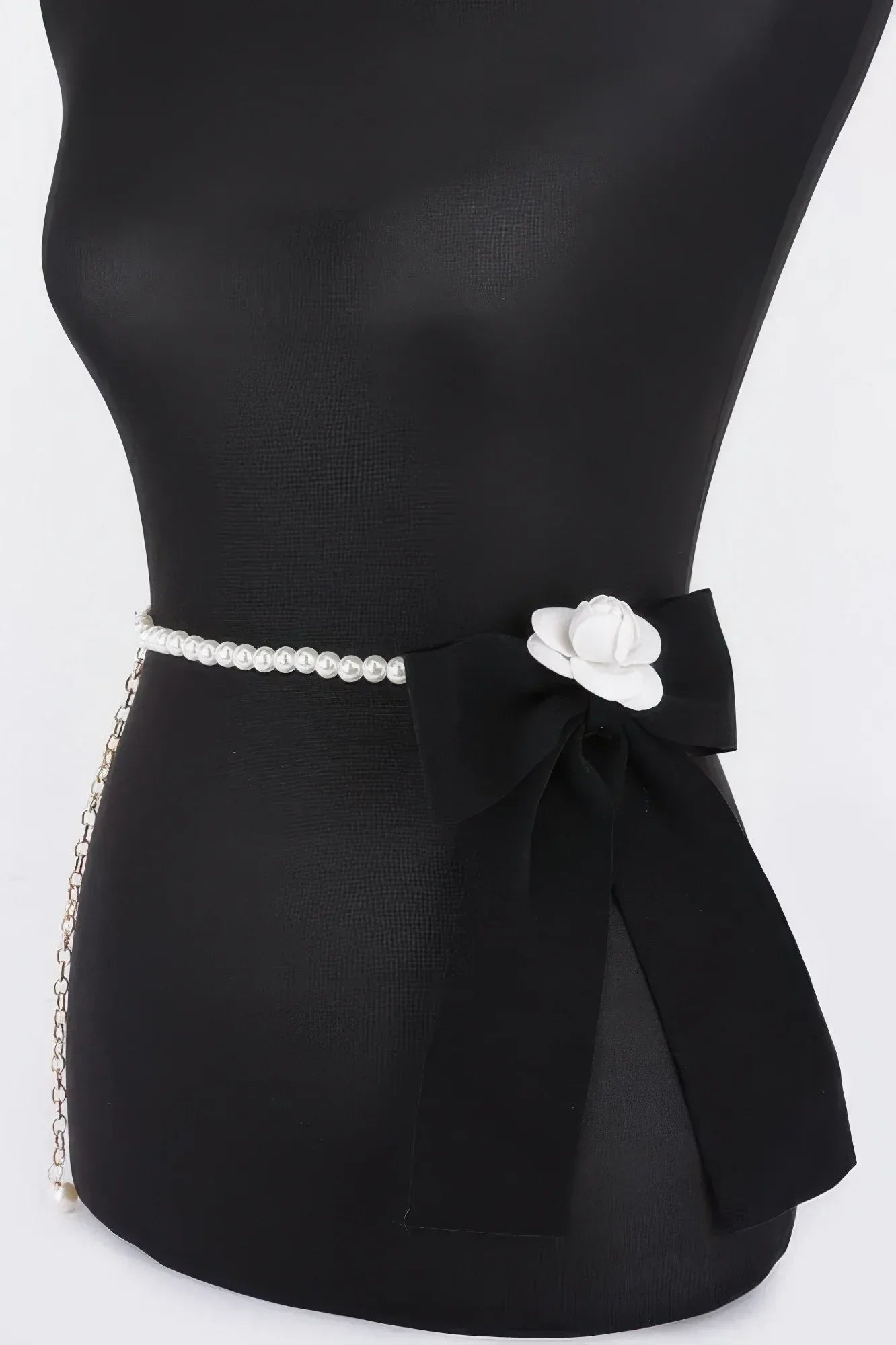 Flower Ribbon Faux Pearl Belt Secondary image