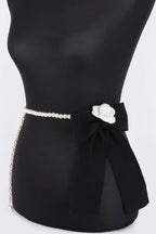 Flower Ribbon Faux Pearl Belt | Mixtshop LLC