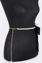 Flower Ribbon Faux Pearl Belt | Mixtshop LLC
