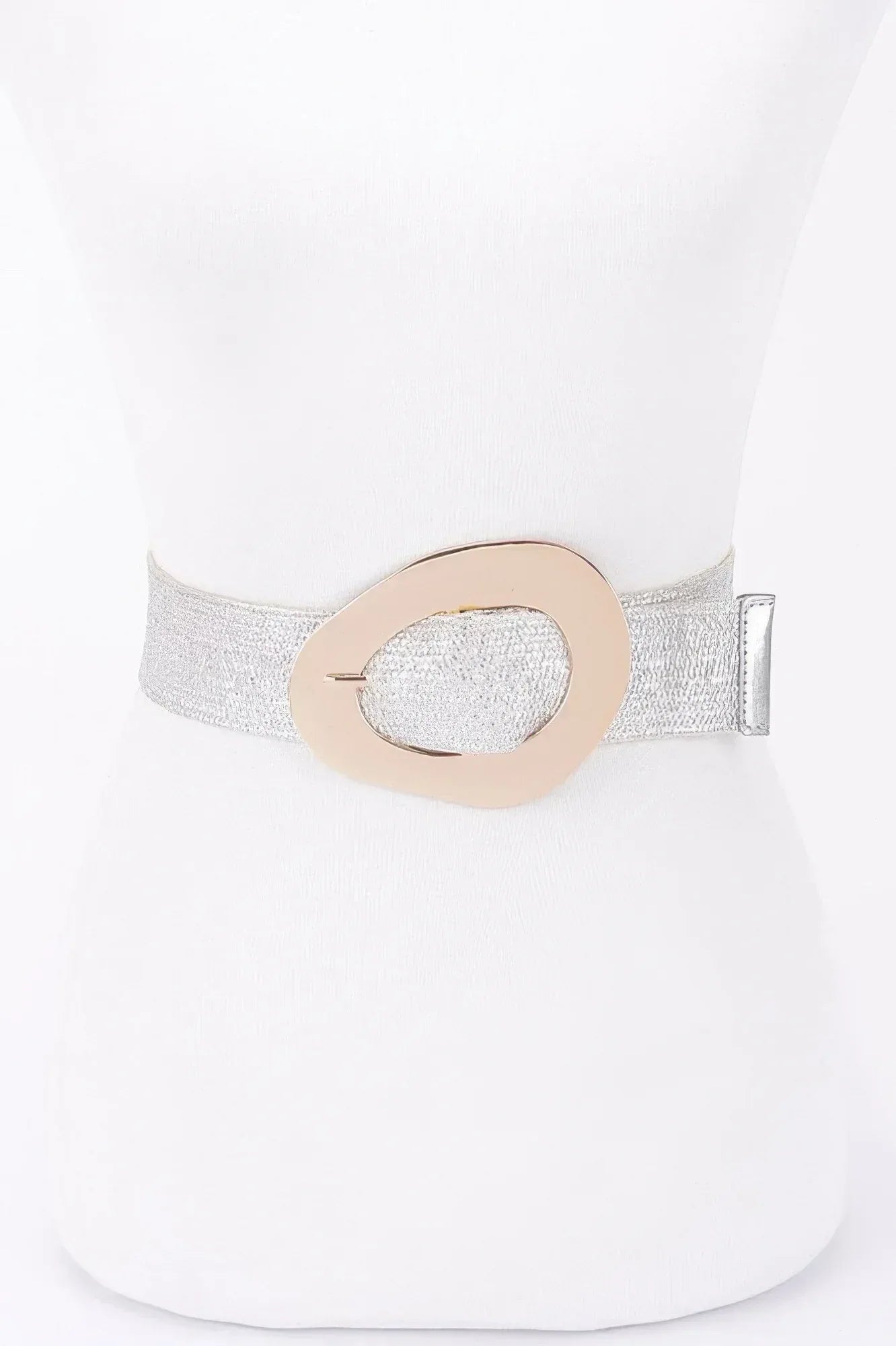 Vintage Buckle Metallic Stretch Straw Plussizebelt | Mixtshop LLC