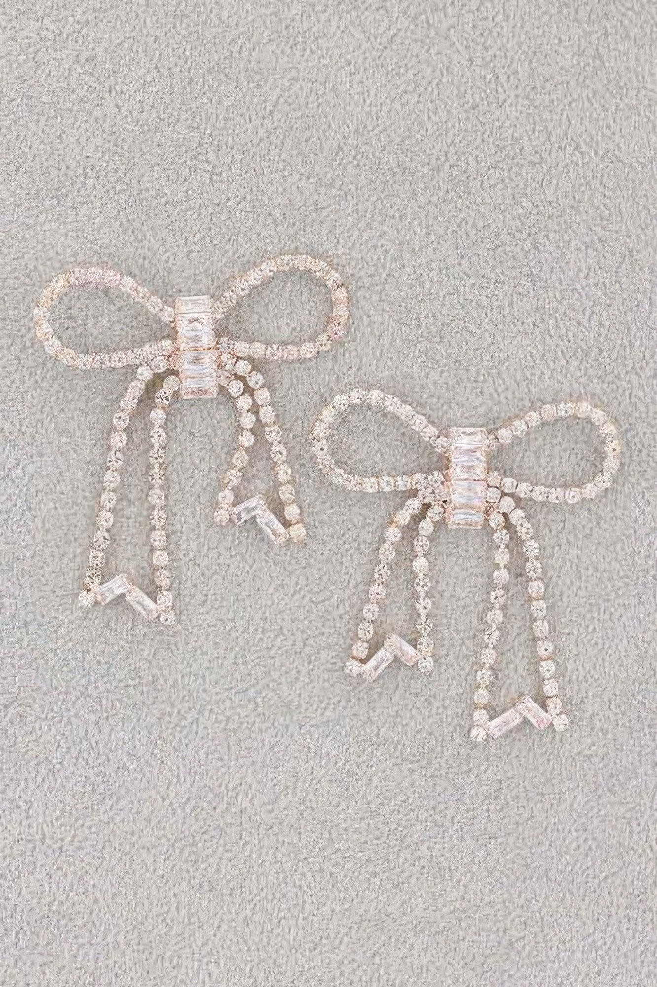 Rhinestone Ribbon Earring | Mixtshop LLC