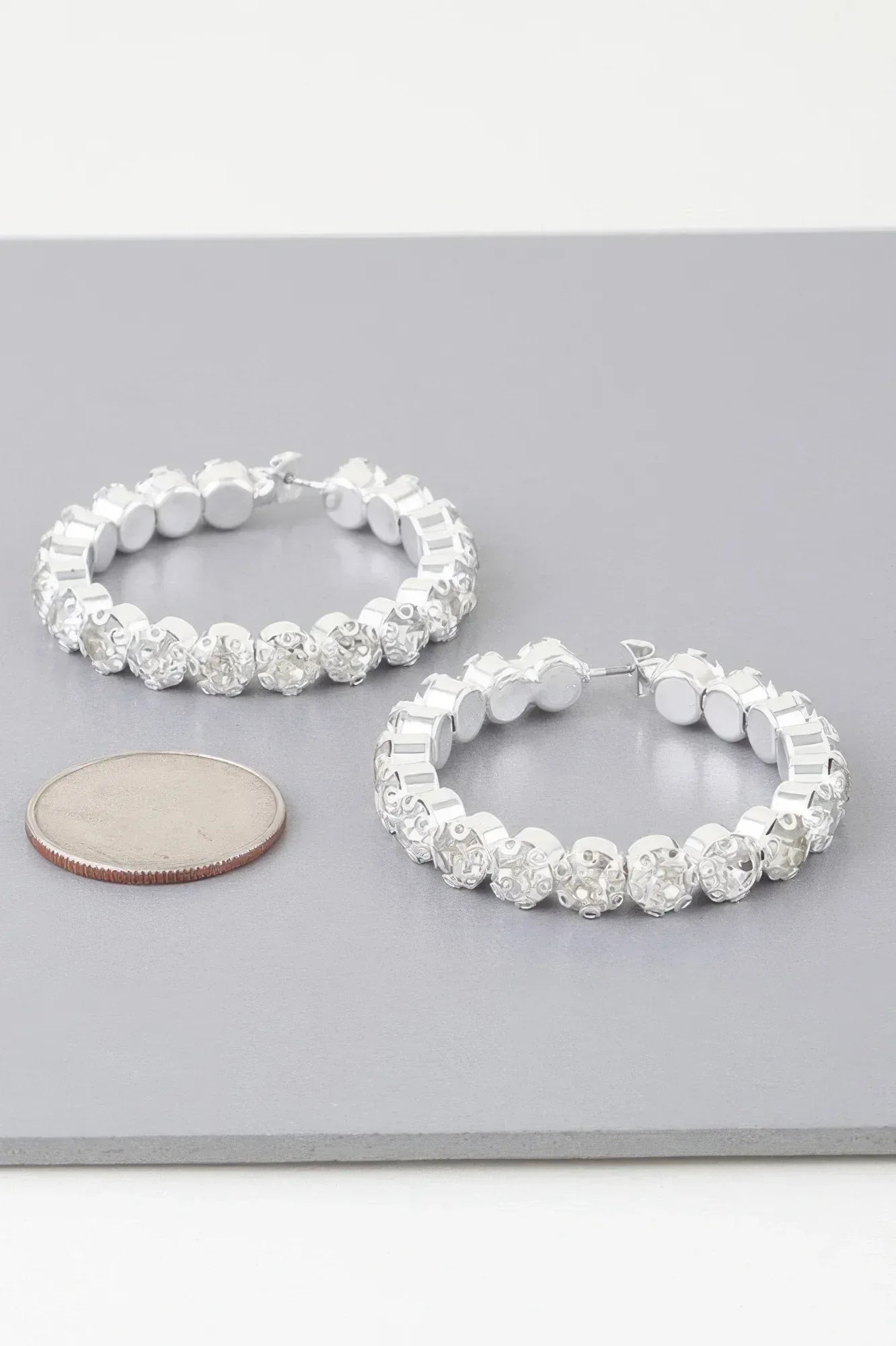 Geometric Rhinestone Cut Hoop Earrings | Mixtshop LLC