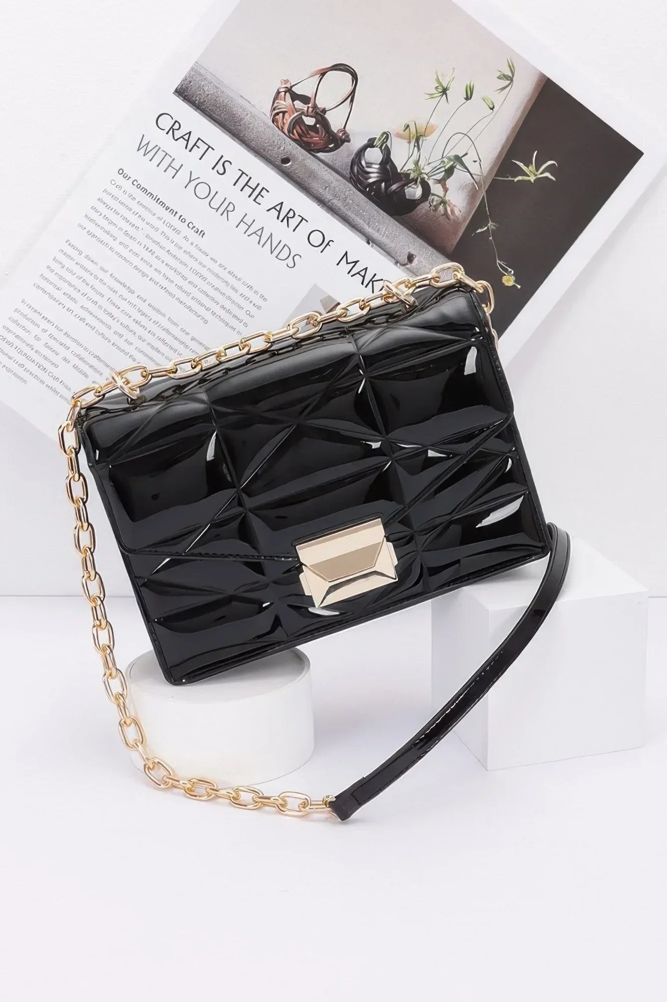 Embossed Enamel Flap Crossbody Clutch | Mixtshop LLC