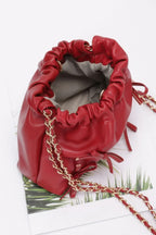Faux Leather Multi Ribbon Bucket Chaincrossbodybag | Mixtshop LLC