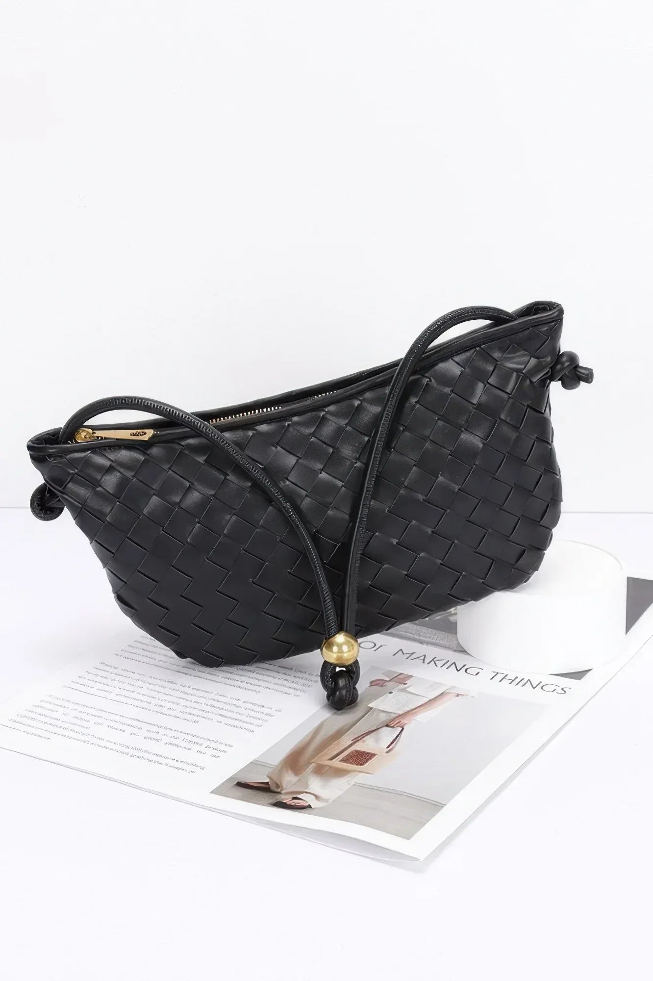 Faux Leather Braided Wrist And Shoulder Bag | Mixtshop LLC